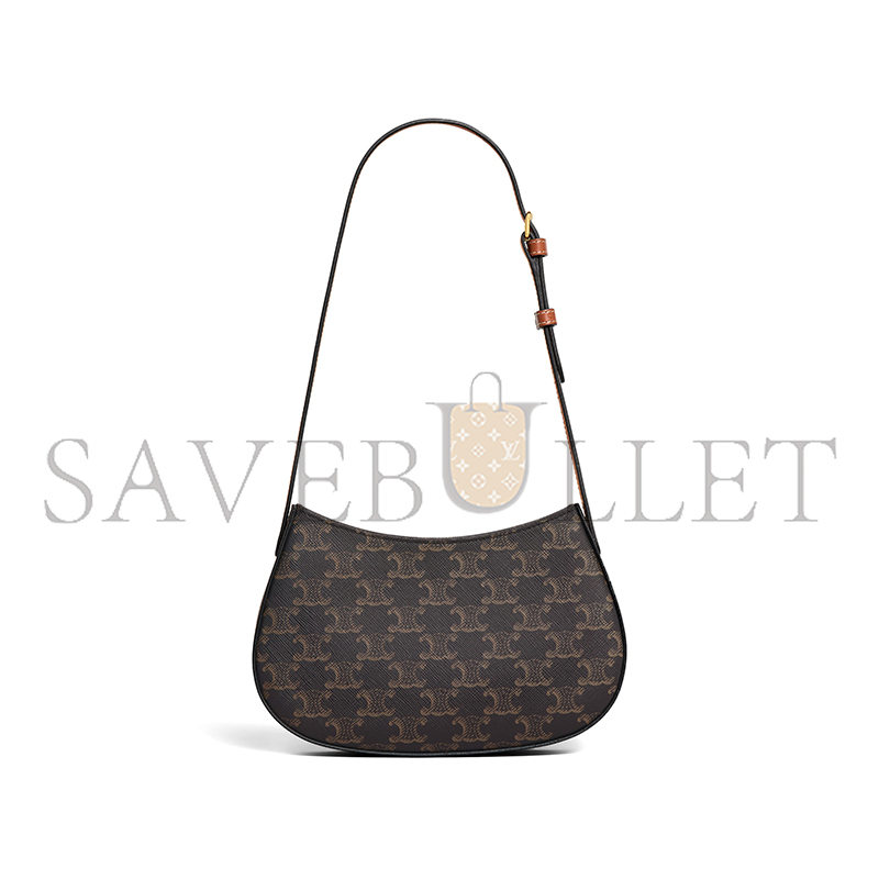 CELINE MEDIUM TILLY BAG IN TRIOMPHE CANVAS AND CALFSKIN 115702CUZ.04LU (22*13.5*4cm)